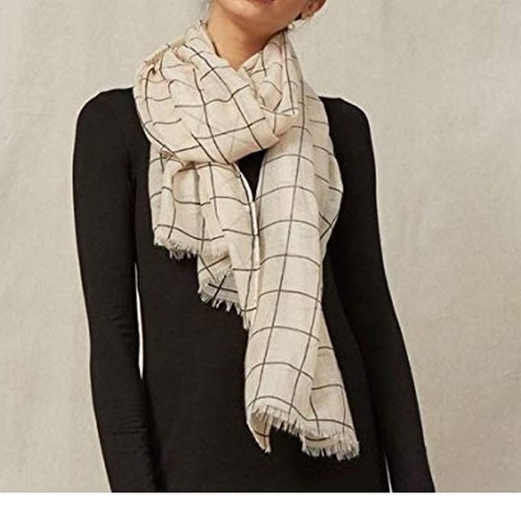 Rachel Pally Accessories - Rachel Pally cream grid scarf Rachel Pally Accessories - Rachel Pally cream grid scarf